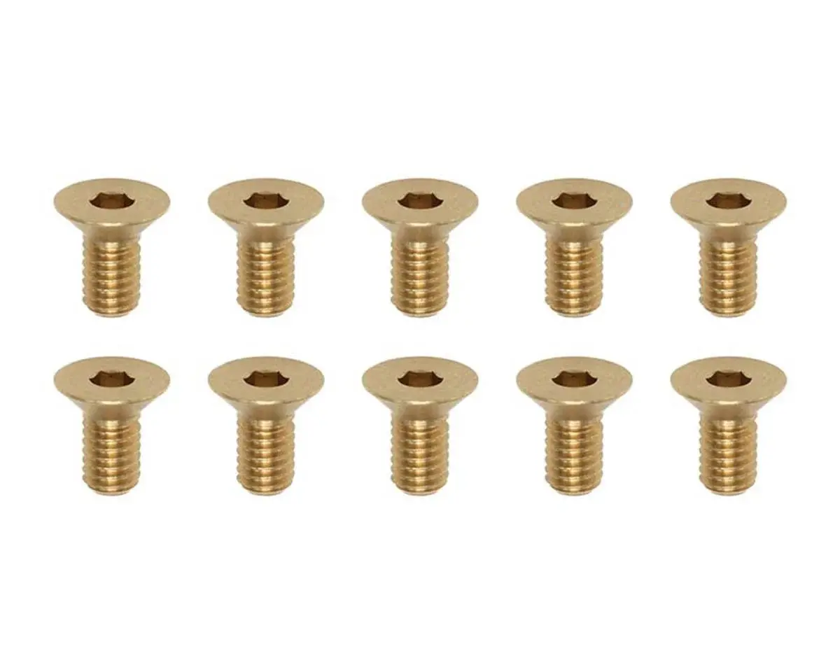 Yokomo 3X6mm Brass Flat Head Screws (10) - Yokrp-042-06Ba 1