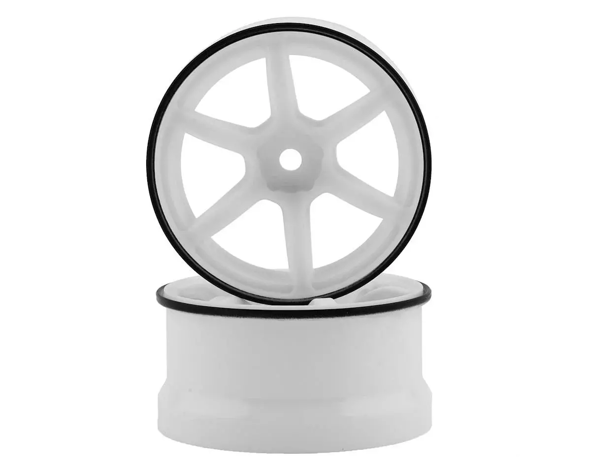 Yokomo 12Mm Hex Racing Performer High Traction Rwd Drift Wheels (White) (2) (6Mm Offset) - Yokrp-6313W6a 1