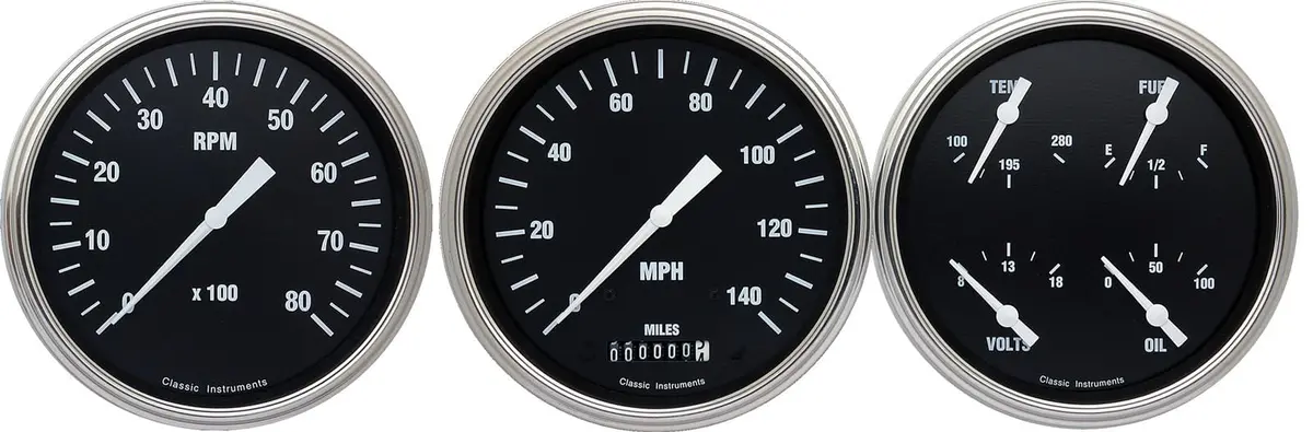Classic Instruments Hot Rod Gauge Set – Hr53Slc, 5-Inch Analog Speedometer & Tach 1