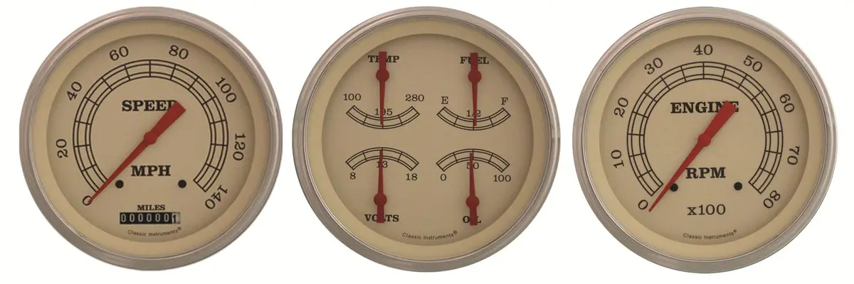 Classic Instruments Vt53Slc Vintage-Style Analog Gauge Set 1