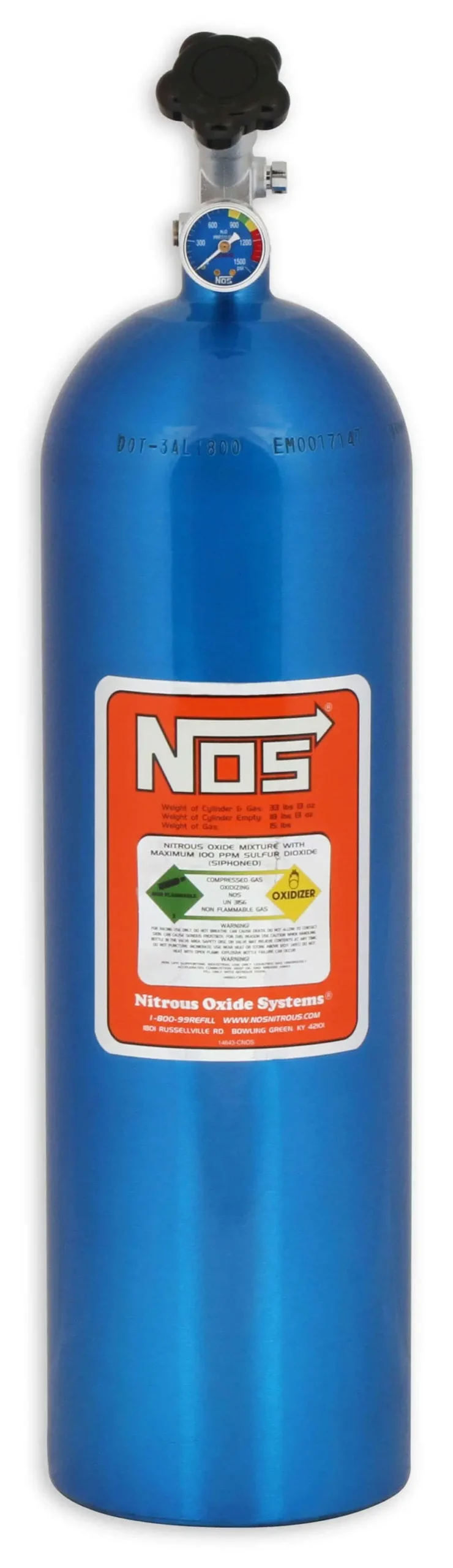 Nos 15-Lb Electric Blue Nitrous Oxide Bottle (Model Nos14750) 1