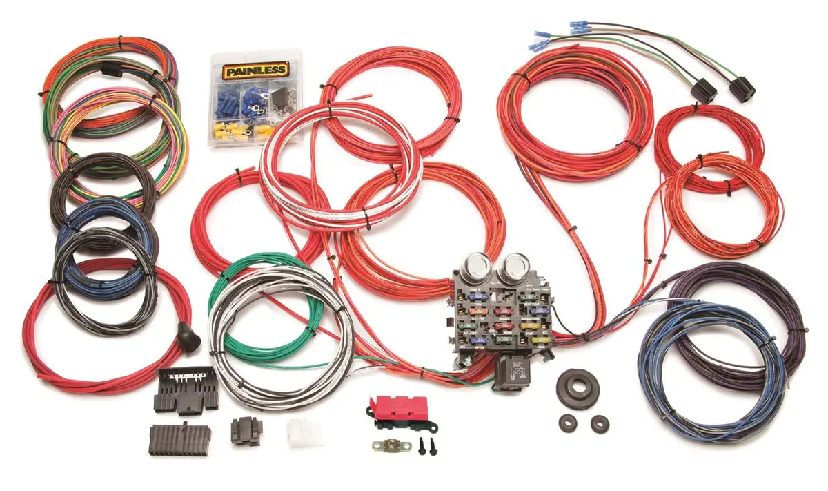 Painless Performance 10120 21-Circuit Trunk-Mount Chassis Wiring Harness – Universal Race Harness 1
