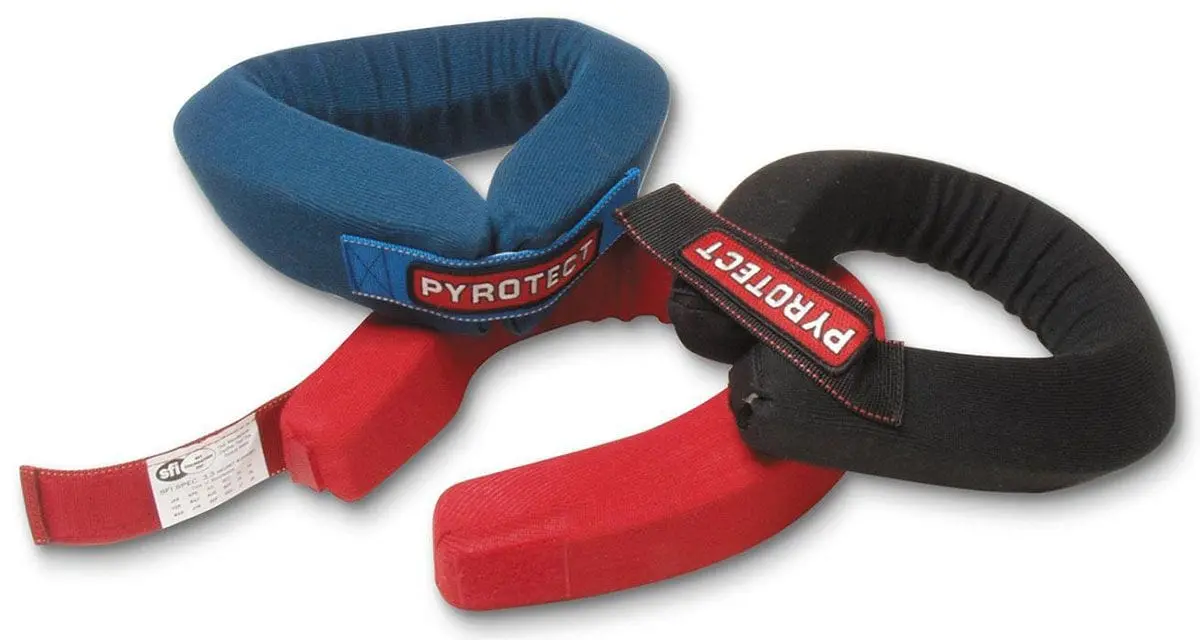 Contoured Blue Neck Brace For Enhanced Rider Impact Protection 1